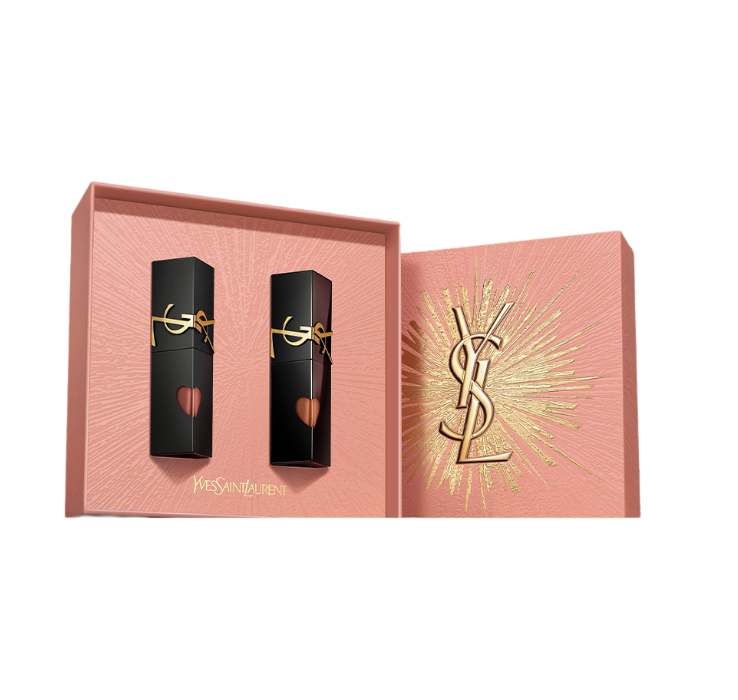 YSL 圣罗兰 YSL圣罗兰唇釉双支礼盒216 610口红化妆品生日礼物女送女友 800元