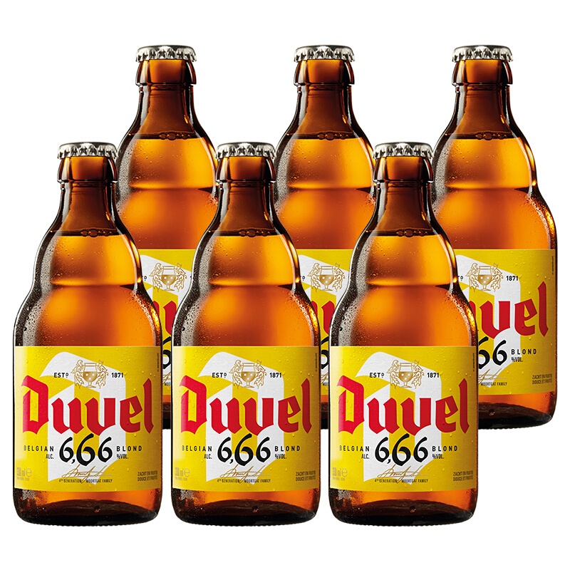 Duvel 督威 6.66°精酿啤酒 比利时原瓶进口 临期 330mL 6瓶 64元（需买2件，需用