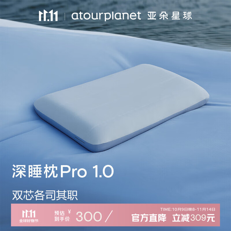 亚朵星球 深睡枕PRO深睡入门款 护颈慢回弹记忆绵成人枕头枕芯单只10cm 300元
