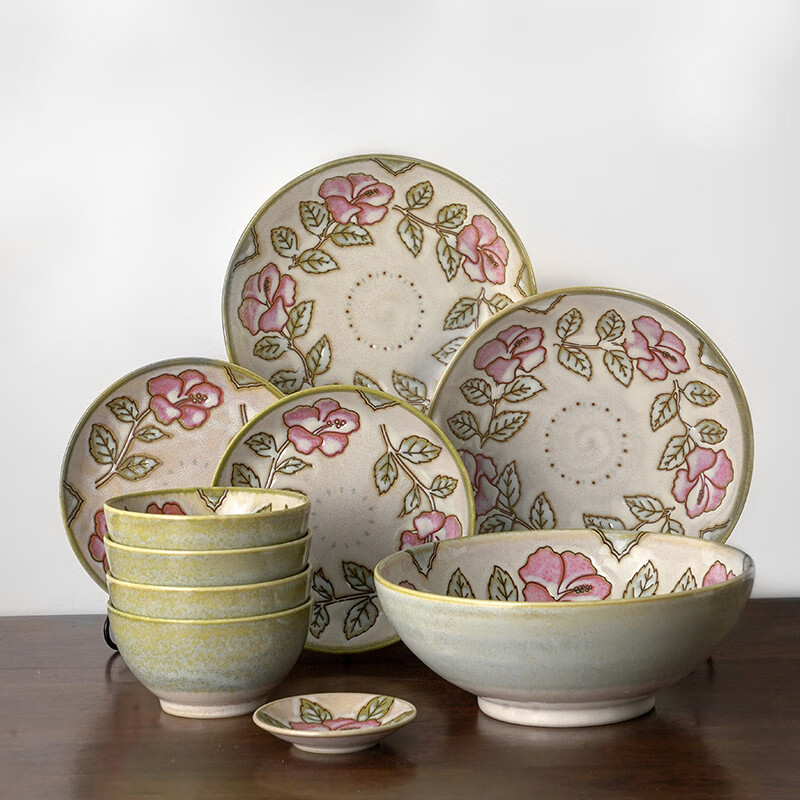 美浓烧 日式陶瓷碗碟套装 10件 259元包邮（双重优惠）