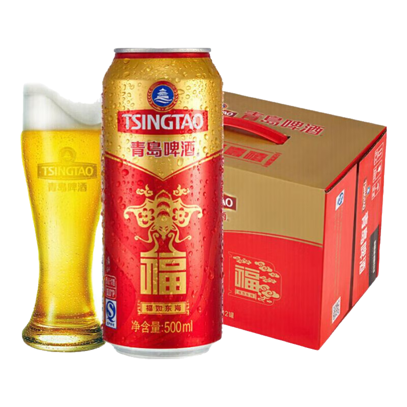 青岛啤酒 福如东海 500ml*12听*2件+赠福喜杯1个 93.84元（需领券，合46.92元/件