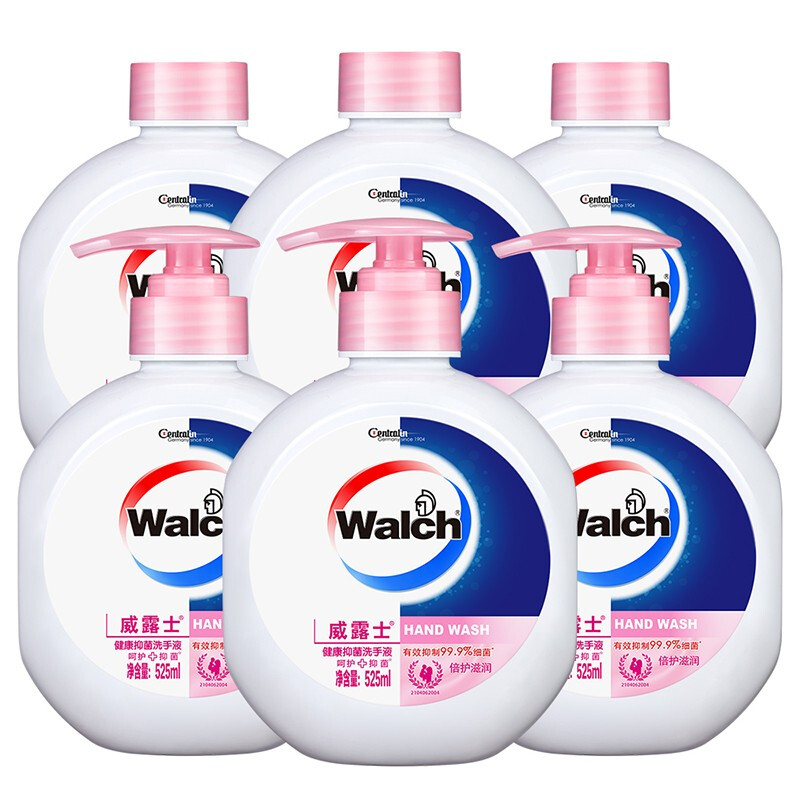 Walch 威露士 健康抑菌滋润洗手液525mlx6大瓶 杀菌99.9%泡沫丰富保湿带补充装 4