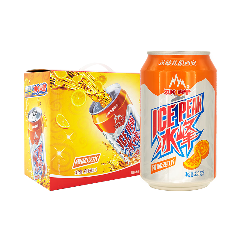 PLUS会员、需首购：冰峰（ICEPEAK）橙味汽水 330ml*12罐 礼盒装*3件 63.26元（合21