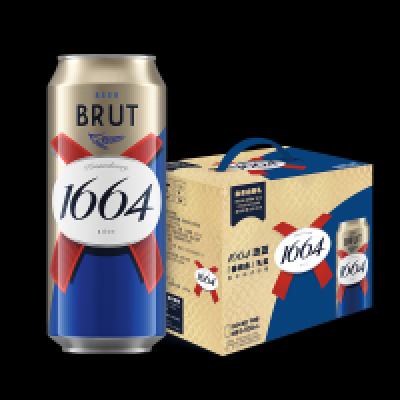 PLUS会员、需首购：kronenbourg 1664法式拉格啤酒 500ml*6罐 礼盒装 精酿啤酒 37.51