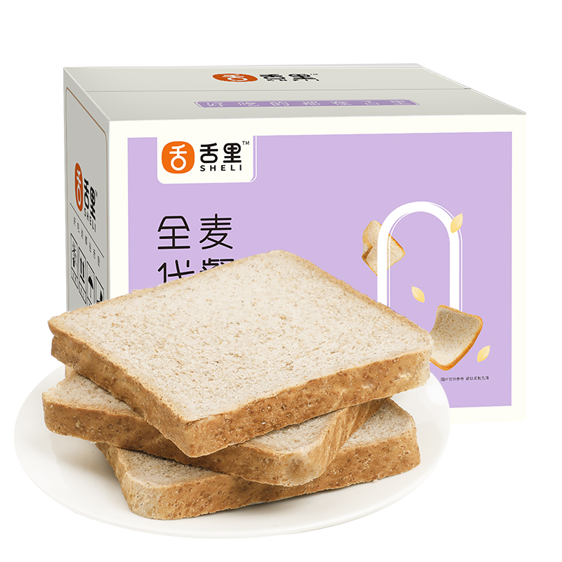 PLUS会员：sheli 舌里 全麦代餐面包 1kg 13.91元包邮（双重优惠）