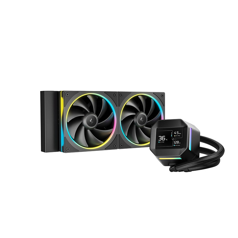 九州风神 冰域LM360水冷CPU散热器2.4英寸液晶屏ARGB星环灯效风扇