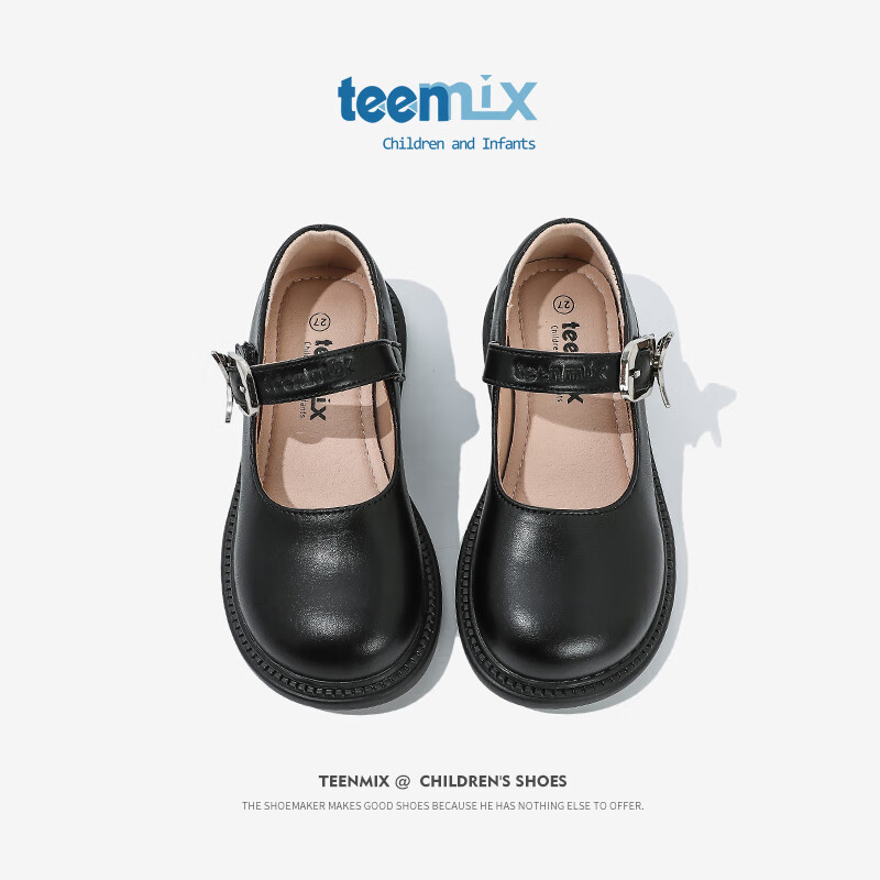 TEENMIX 天美意 女童黑色小皮鞋 109元（需用券）
