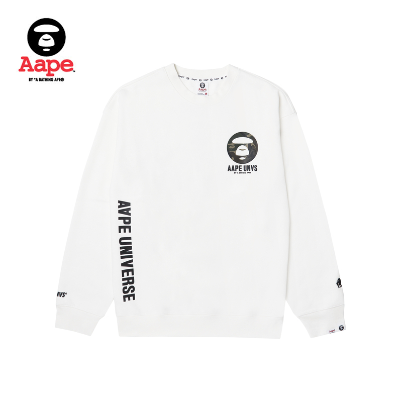 Aape 旗舰店男装秋冬迷彩猿颜叉骨字母印花薄绒圆领卫衣A324XXL 468元（需用券