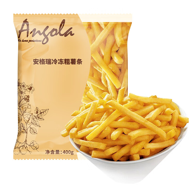 安格瑞 Angola）冷冻3/8粗薯条400g 美式儿童薯制品 油炸小食 14.9元