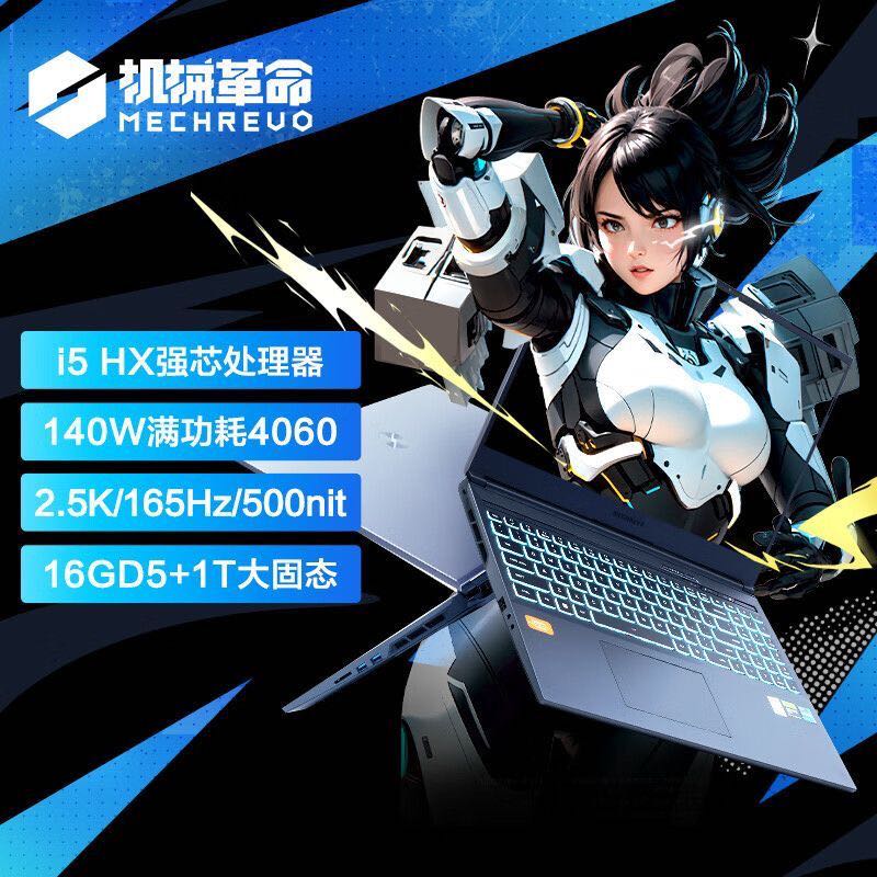 机械革命 极光Pro16 i5-13450HX 1T RTX4060 165Hz游戏笔记本电脑 5541元