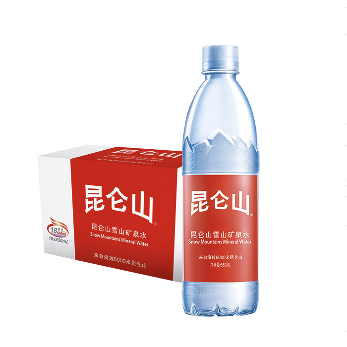 昆仑山 矿泉水 饮用天然弱碱性 500ml*18瓶 整箱装 高端矿泉水 世界好水 31.4元