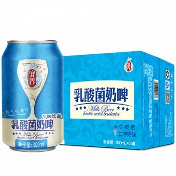 宜养 乳酸菌奶啤风味饮品 300ml*6罐/箱
