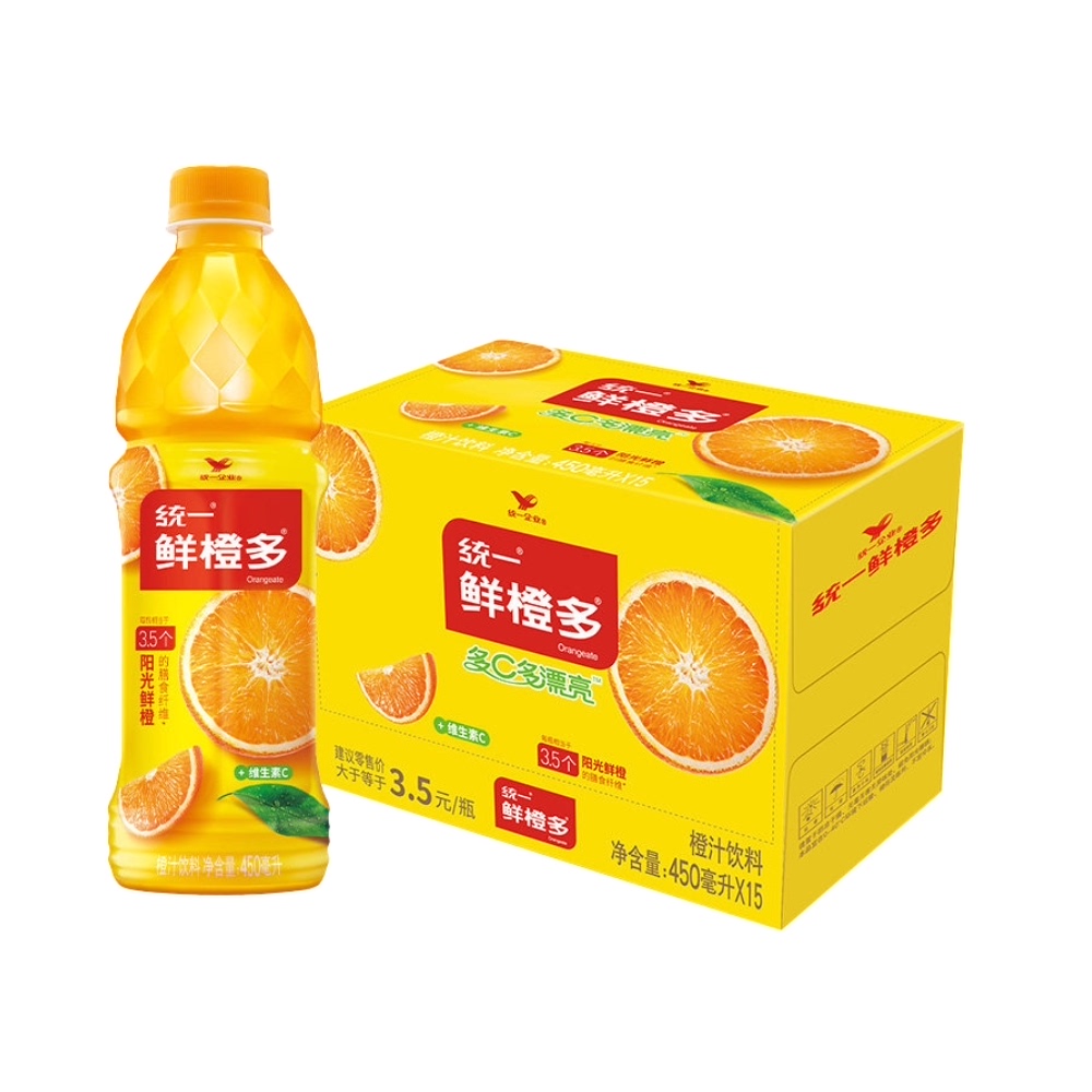 统一 鲜橙多橙汁饮料常温果汁饮品富含维生素C 膳食纤维15瓶整箱 36.7元