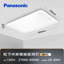 Panasonic 松下 LED客厅吸顶灯智能米家控制吸顶灯 素白120瓦HHXSX335L 649元