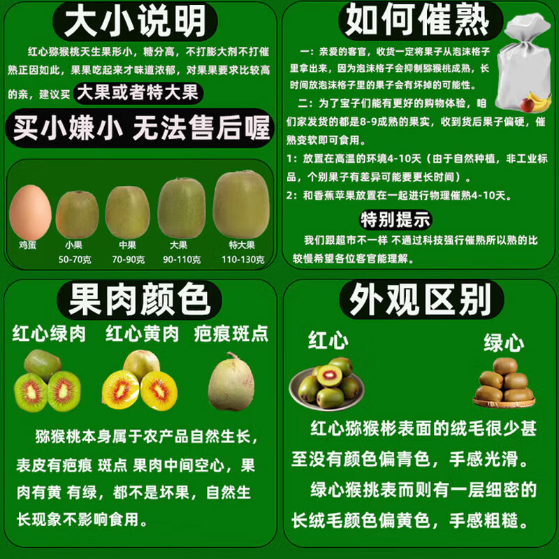 京觅 四川红心猕猴桃 12粒 单果70-90g 生鲜水果奇异果 源头直发 16.8元 - 86线报