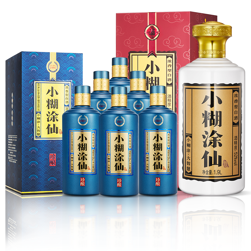 小糊涂仙 珍酿520ml*6瓶+普仙1.9L组合装浓香型白酒 1369元（需用券）