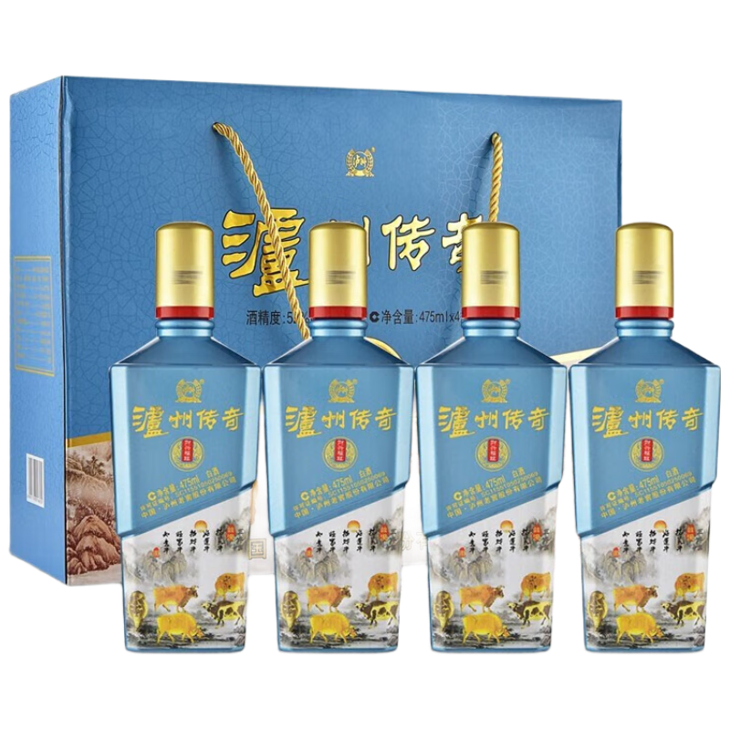 plus会员：泸州老窖股份 泸州传奇 财兴福旺 52度 475ml*4瓶装 77.71元（需领券