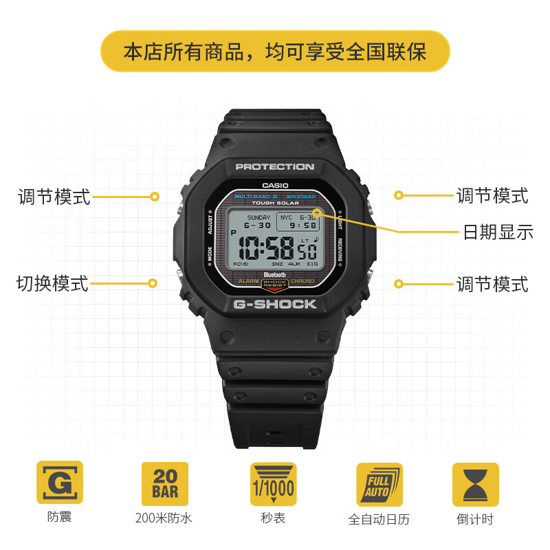 CASIO 高可视性MIP液晶屏 男士运动手表 GW-BX5600-1PR 1379.62元
