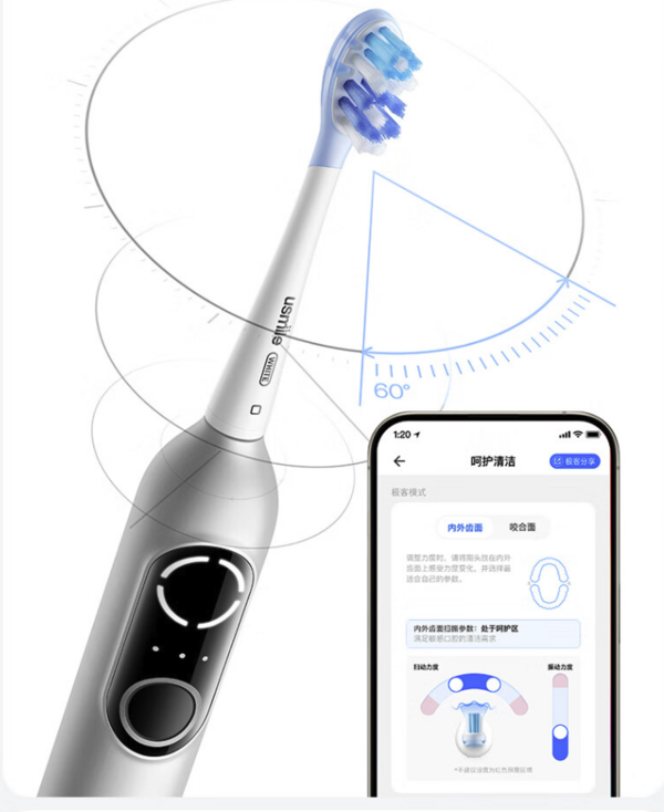 usmile 笑容加 P20 PRO 电动牙刷 冰河白