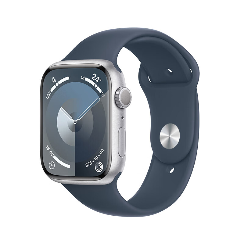 Apple 苹果 Watch Series 9 智能手表 GPS款 45mm 风暴蓝色 橡胶表带 S/M 2599元（需用