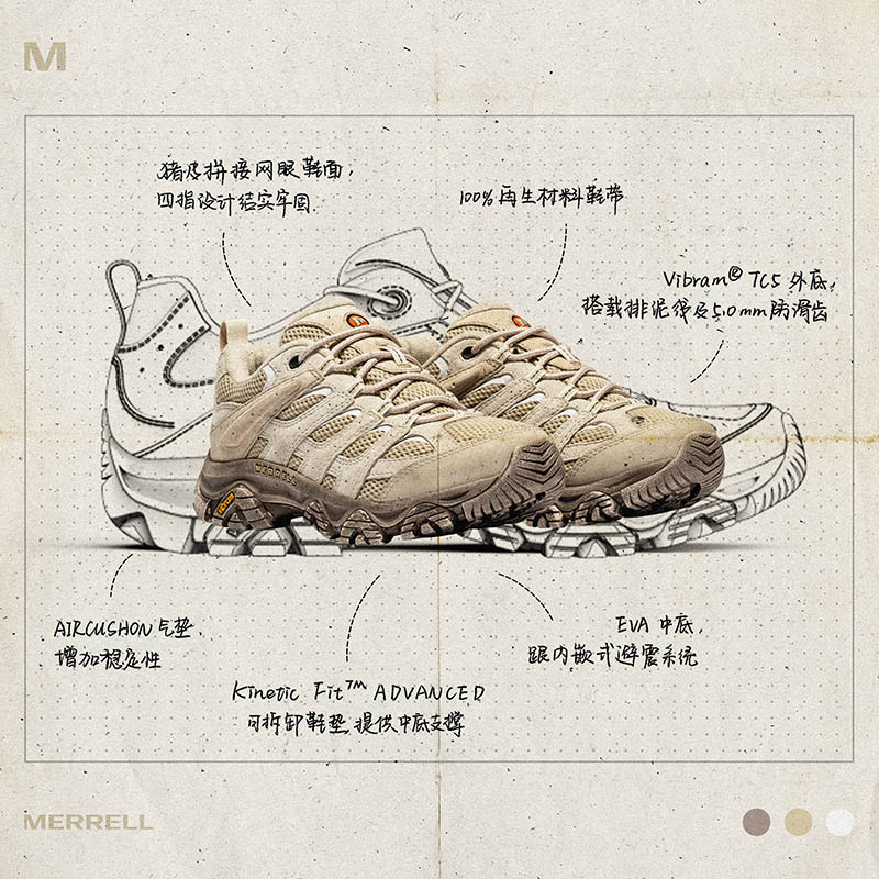 MERRELL 迈乐 MOAB 3 男女款户外徒步鞋 非GTX款J037522 719元（需用券）