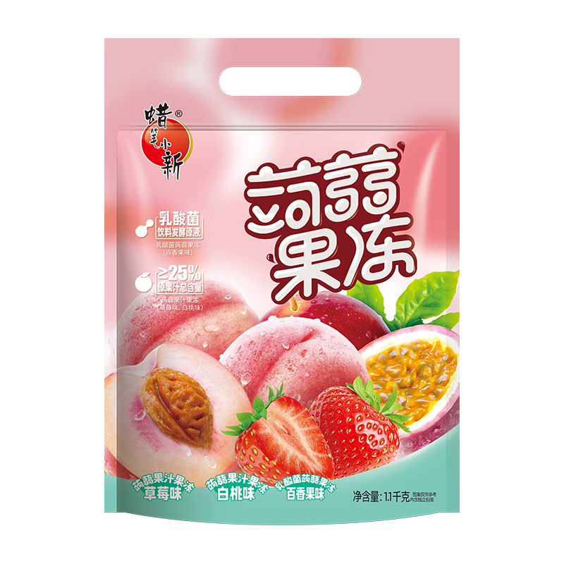 88VIP：蜡笔小新 1.1kg蒟蒻果冻乳酸菌0脂肪魔芋儿童果冻零食f 蒟蒻果冻 18.9元