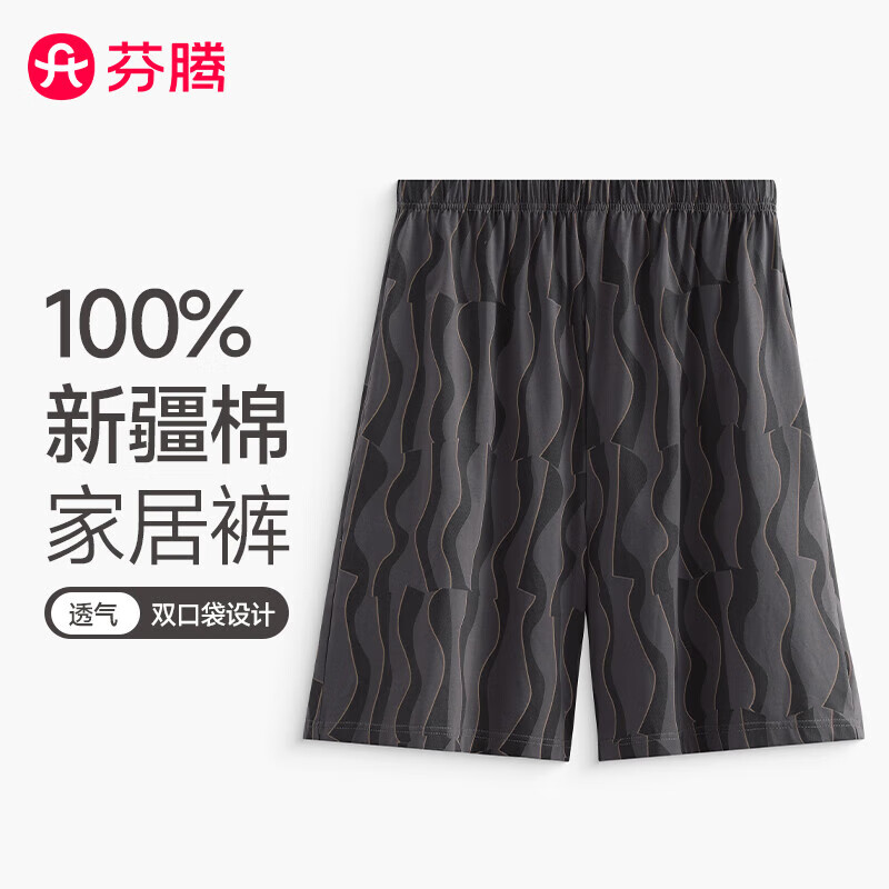 芬腾 男士纯棉舒适休闲家居裤 FX26921647碳灰 L 39元（需用券）