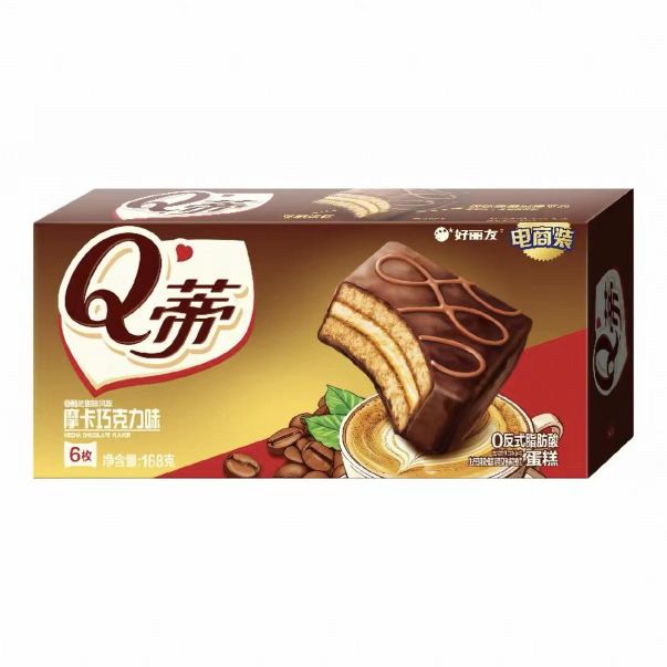 好丽友 Q蒂蛋糕 摩卡巧克力味 6枚装 168g 纯正不腻！ 7.15元（需买4件，需用