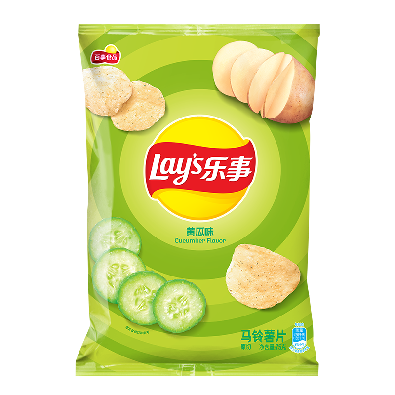 限地区、PLUS会员：乐事（Lays）薯片 休闲零食 膨化食品 黄瓜味 75克*3件 10.2