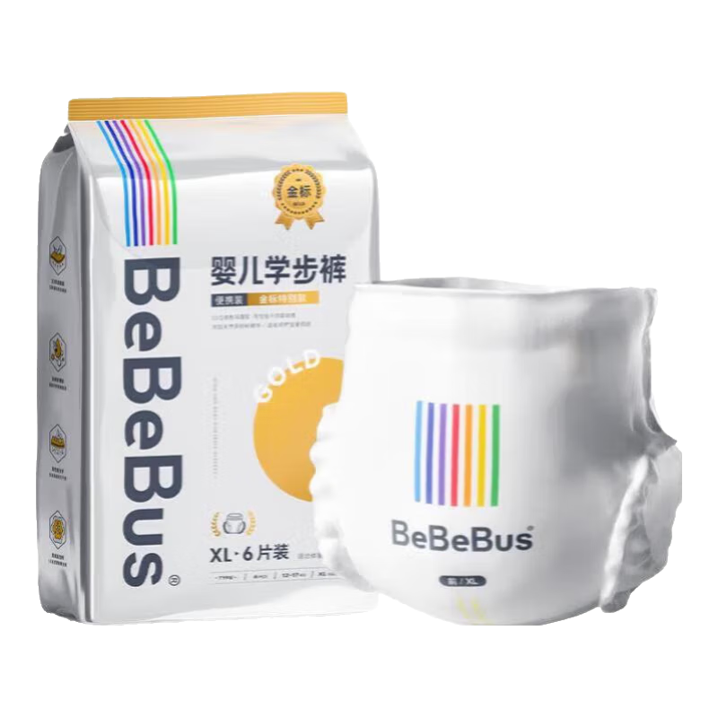 BeBeBus 金标茶树精华拉拉学步裤纸尿裤小包 纸尿裤XL码-7片 9.9元