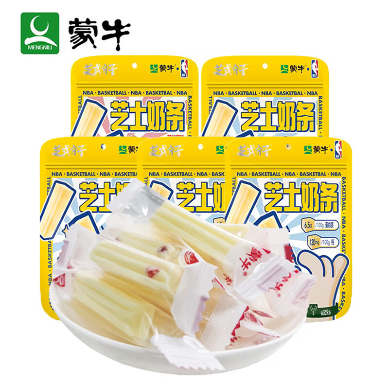 MENGNIU 蒙牛 芝士奶条 108g*5袋 蔓越莓味2袋+原味3袋 96.9元（需用券）