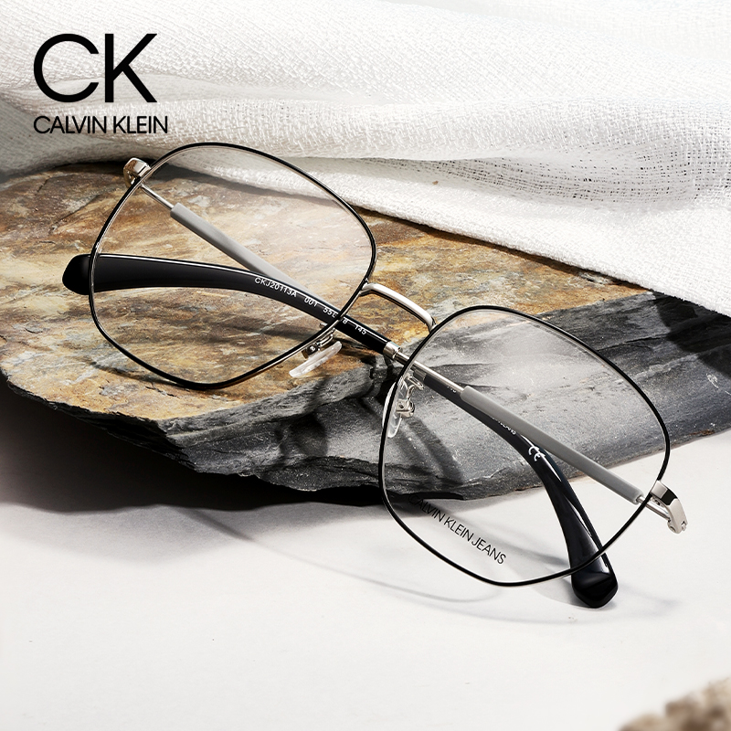 卡尔文·克莱恩 Calvin Klein 金属大框眼镜架女轻款全框CK近视眼镜框男士可配