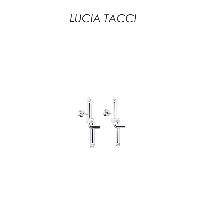 LUCIA TACCI 原创设计师｜围栏系列锆石金属异型百搭耳钉耳饰女 495元（需用券