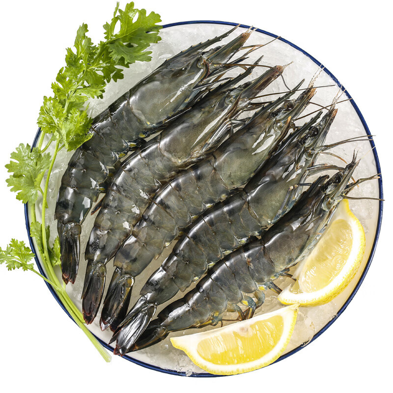 万景 百虾争鸣 鲜京采国产黑虎虾 单冻净重1kg 31-40只/盒 69元(需买3