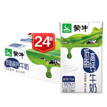 MENGNIU 蒙牛 低脂高钙牛奶 250ml*24瓶 ￥31