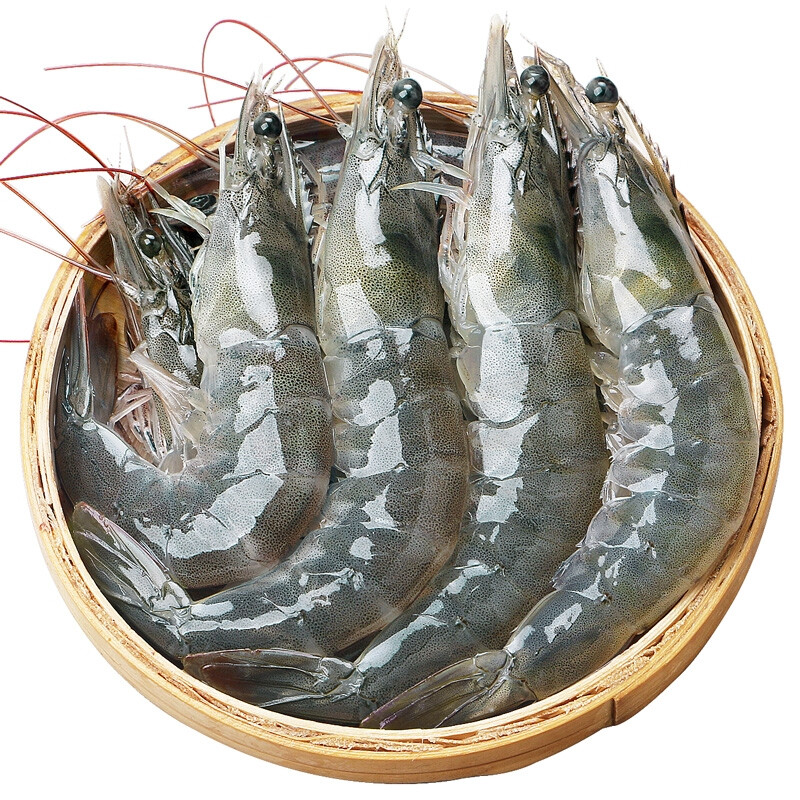 大虾 白虾 基围虾 青虾 新鲜冷冻海虾 11-13cm 4斤装 净虾2.8-3斤 54.8元/件（4斤