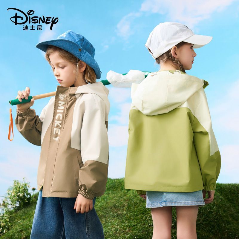 百亿补贴：Disney 迪士尼 儿童外套薄款双面穿新款男童女孩洋气春秋季外穿大童冲锋衣 54.9元（需用券）