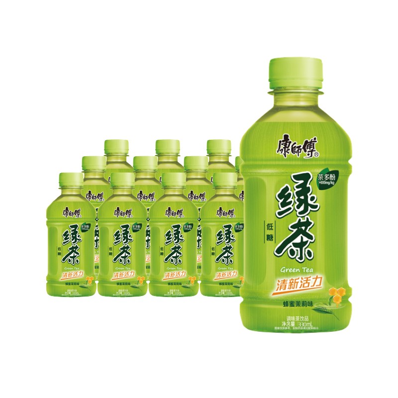康师傅 绿茶 低糖茶饮料 小瓶整箱装 330ml*12瓶 热门商品 16.9元