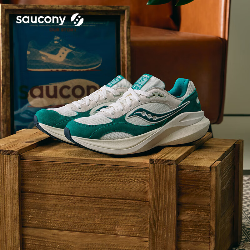 索康尼 saucony MARSHAL率途 ICON复古跑鞋通勤缓震运动休闲鞋 米绿 42.5 629元