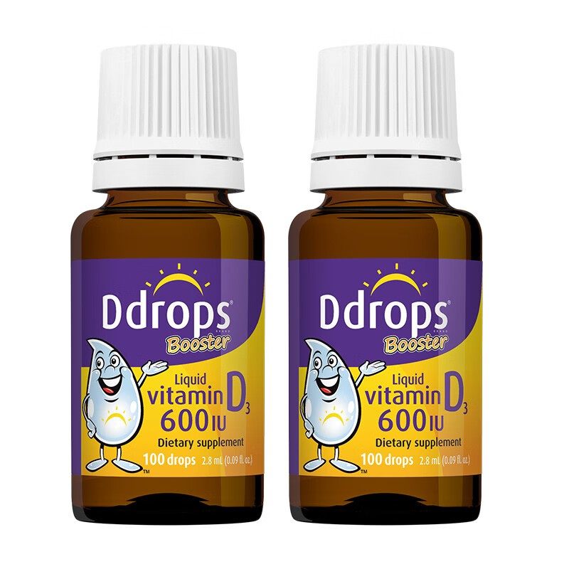 Ddrops 婴幼儿维生素D3滴剂 600IU*2瓶 170元（双重优惠）