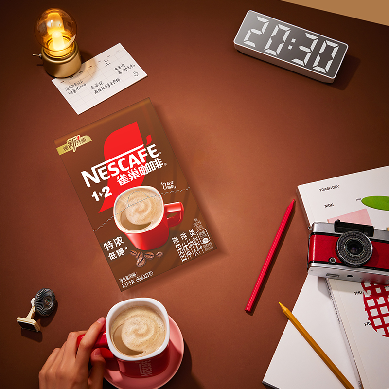 Nestlé 雀巢 咖啡1+2特浓三合一速溶咖啡粉微研磨咖啡90条官方旗舰店 109元（