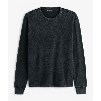 再降价、PLUS会员：ABERCROMBIE & FITCH男装 美式华夫格 圆领长袖T恤 KI124-4532 颜