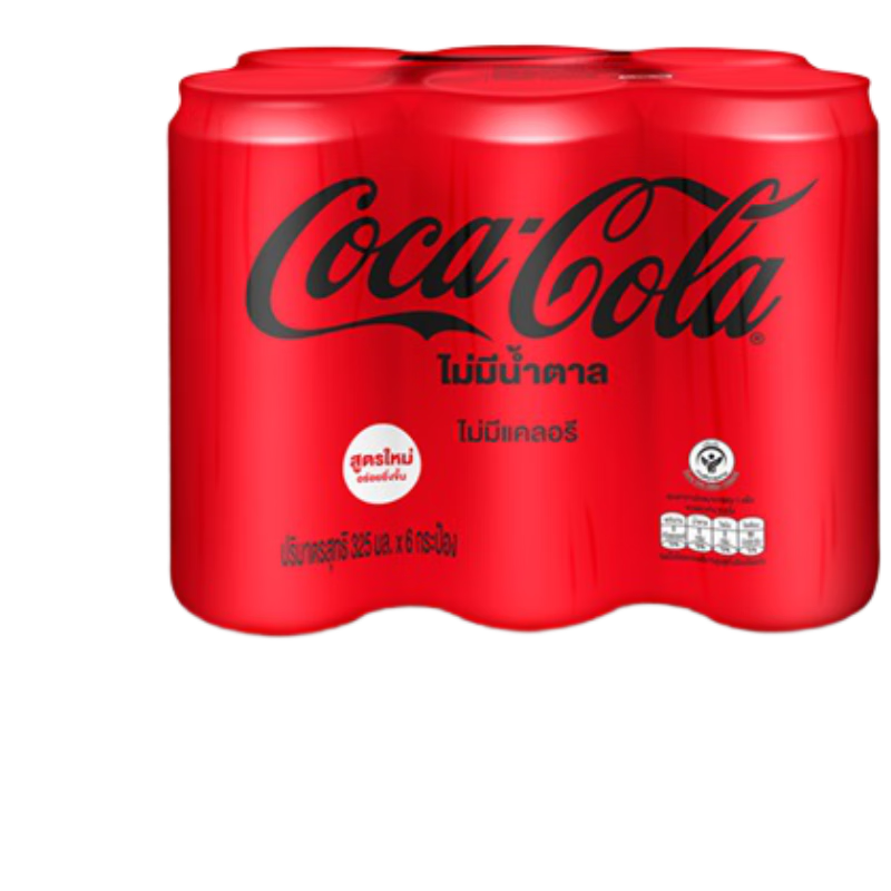 可口可乐 Coca-Cola 无糖碳酸饮料325ml*6罐 6.35元