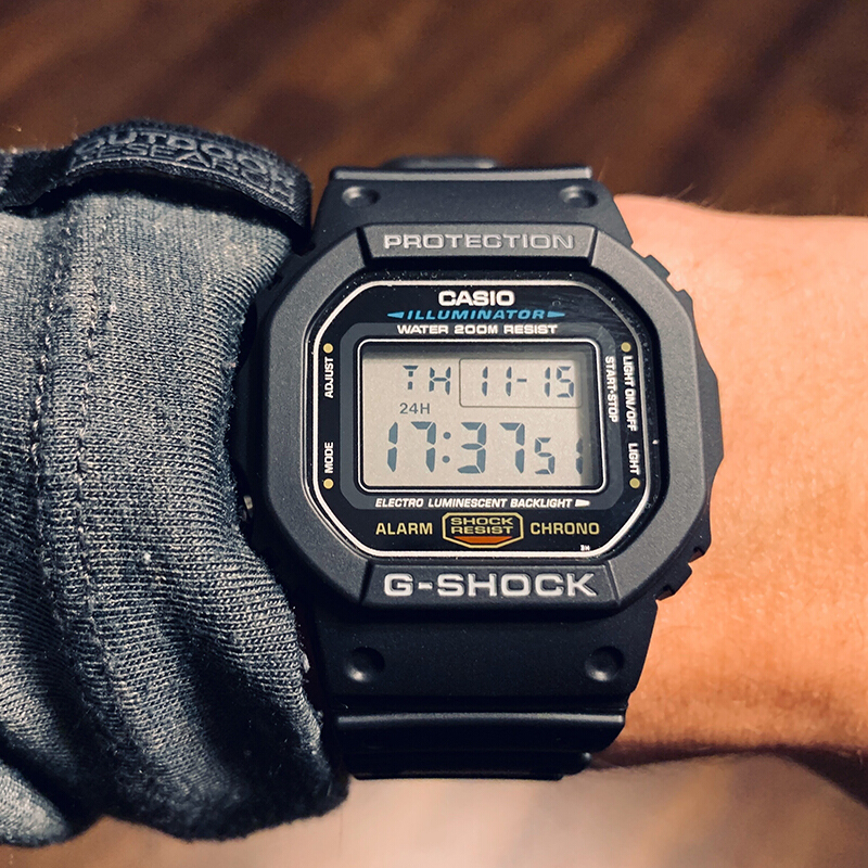 PLUS会员：CASIO 卡西欧 G-SHOCK头文字D小方块运动男表 头文字D款DW-5600E-1 441.63