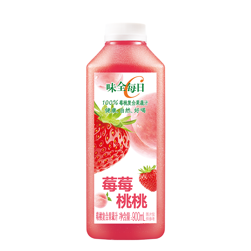 味全 每日C果汁 莓莓桃桃复合果蔬汁 900ml*2瓶*3件 57.03元+运费、合9.5元/瓶