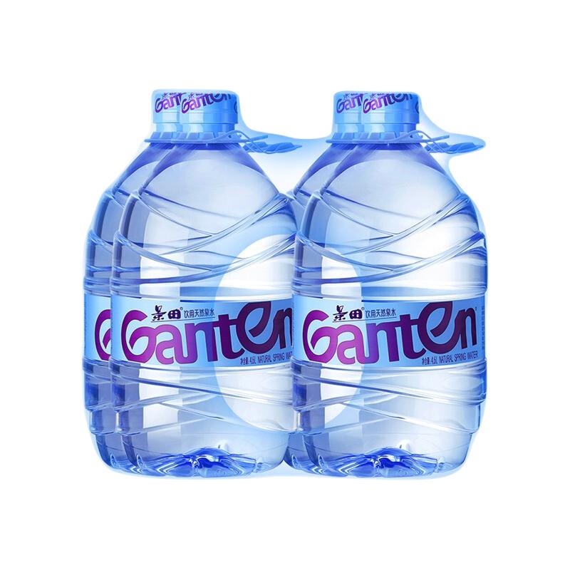 Ganten 百岁山 景田 饮用天然泉水 大瓶装水 4.6L*4瓶 整箱装 家庭健康饮用水 33