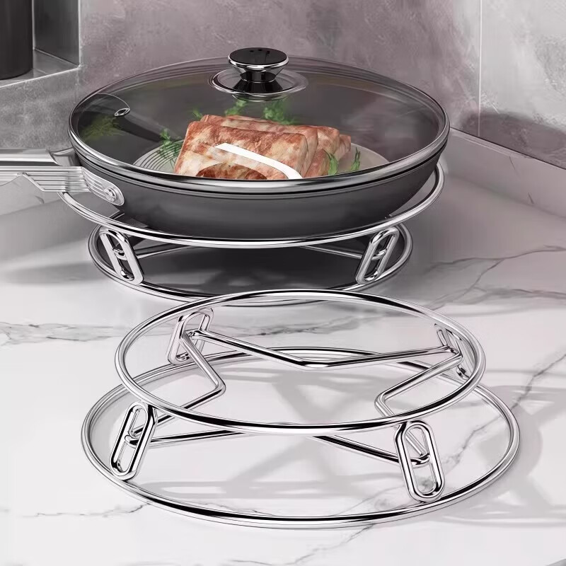 野餐用品不锈钢锅架 厨房家用置物架 隔热防烫锅具锅垫支架 蒸架收纳 1个