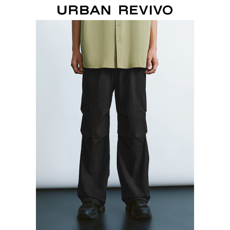 URBAN REVIVO 男装休闲户外系绳贴袋宽松宽腿裤 UMY640002 黑色 32 219元（需用券）