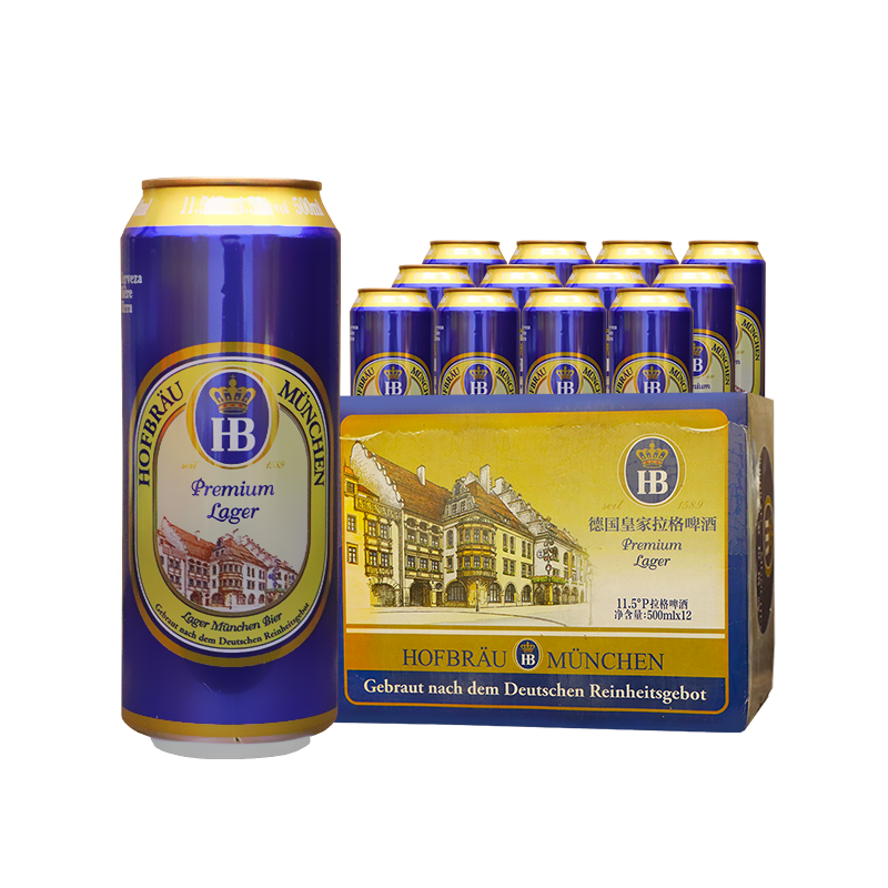 Hofbräu München 慕尼黑皇家啤酒 小麦啤酒 500ml*12听 49元包邮（双重优惠）