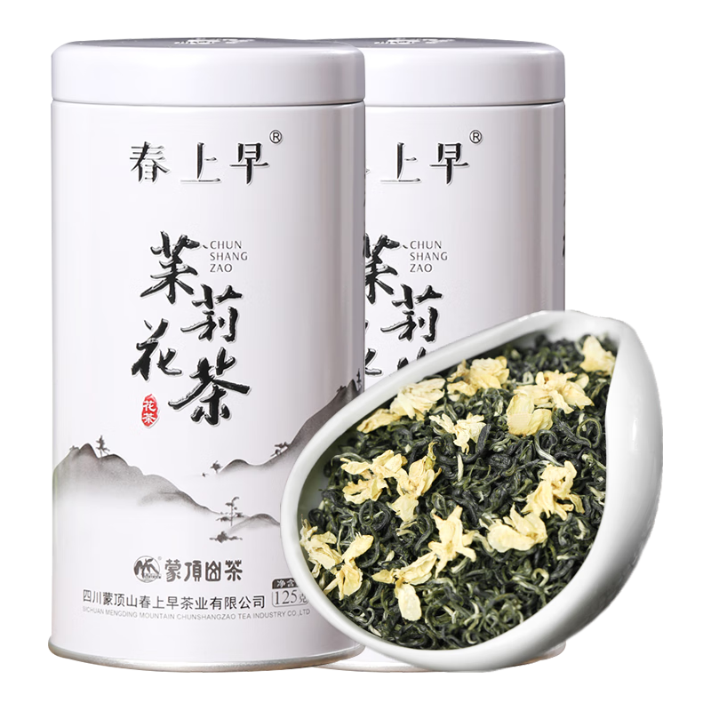 移动端、京东百亿补贴：春上早 茉莉花茶 2025新茶 特级飘雪毛尖 四川花草
